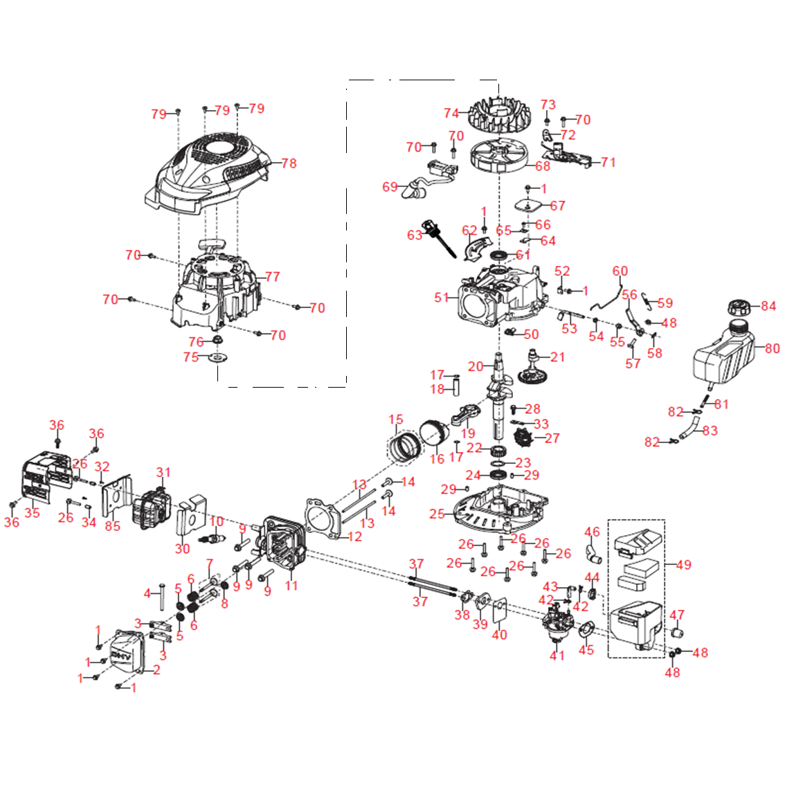 Cамоходная газонокосилка бензиновая GLM-460p