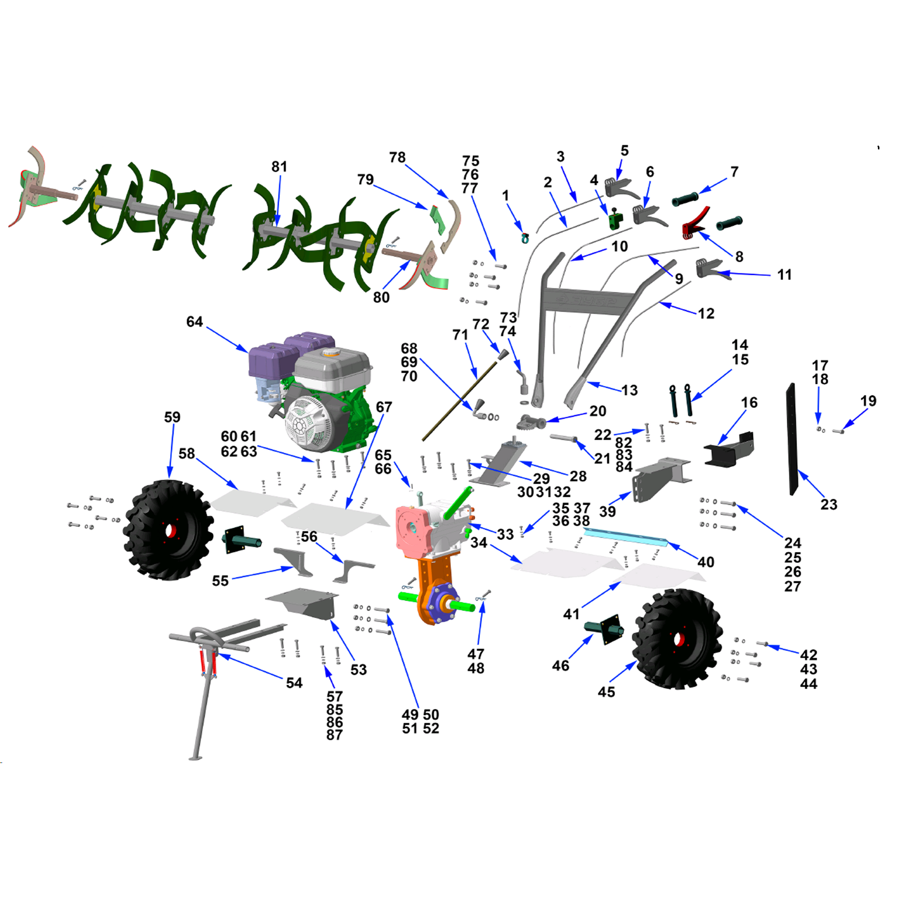 Мотоблок бензиновый с ВОМ МТШ-700