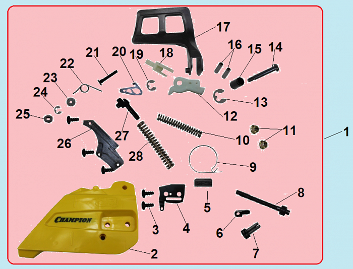 2 ТОРМОЗ ЦЕПИ БЕНЗОПИЛА CHAMPION 350-18