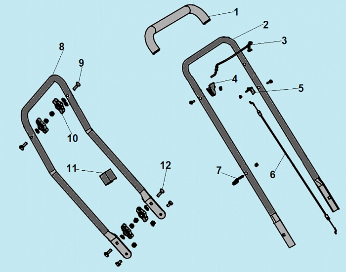 1 РУЧКА - ТРОС ГАЗА ГАЗОНОКОСИЛКА CHAMPION LM5127