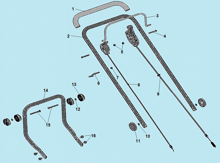 1 РУЧКА - ТРОС ГАЗА Газонокосилка CHAMPION LMH5640