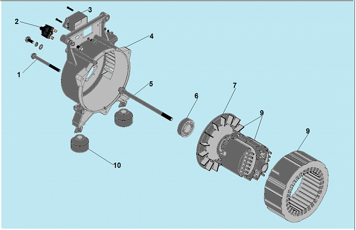 1 ЯКОРЬ - СТАТОР ГЕНЕРАТОР CHAMPION GG951DC