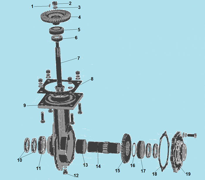 4 РЕДУКТОР - ШЕСТЕРНИ МОТОБЛОК CHAMPION DC1163E