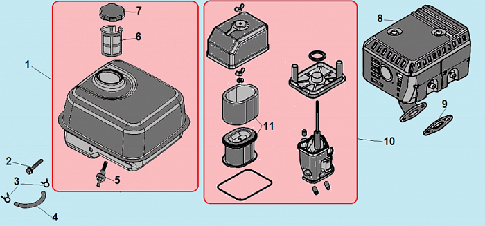 15 ВОЗДУШНЫЙ ФИЛЬТР - БАК КУЛЬТИВАТОР CHAMPION ВC7712
