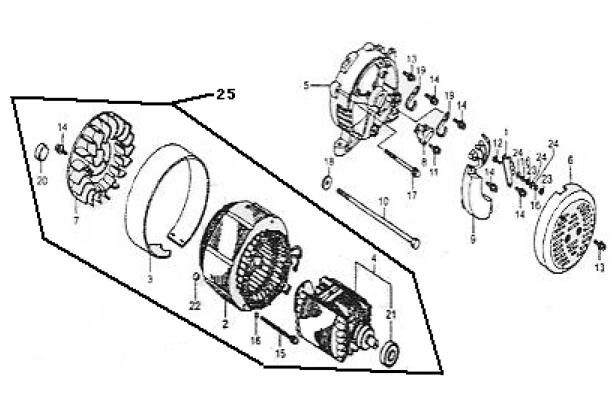 ЗАПЧАСТИ ДЛЯ ГЕНЕРАТОРА БЕНЗИНОВОГО ELITECH СГБ 8000Р (АЛЬТЕРНАТОР)