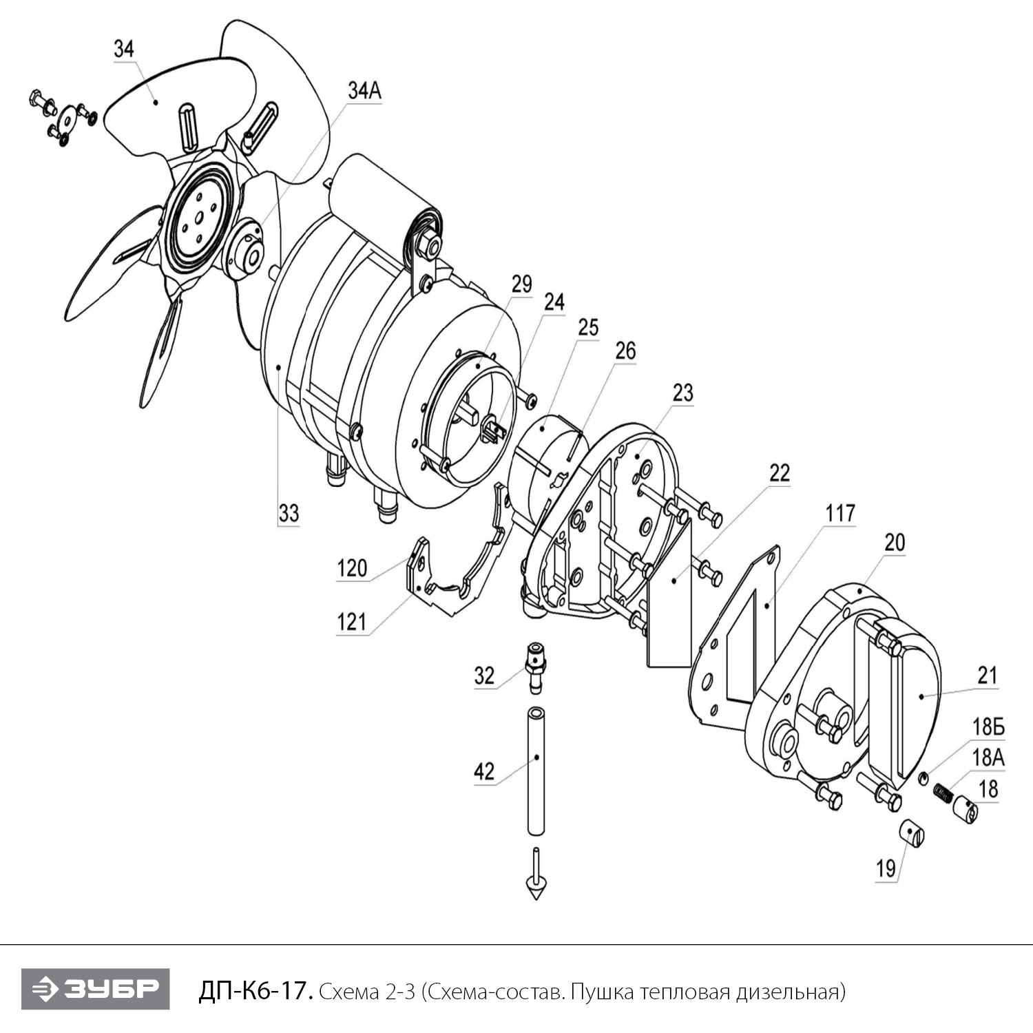 Пушка дизельная прямого нагрева, К6 ДП-К6-17